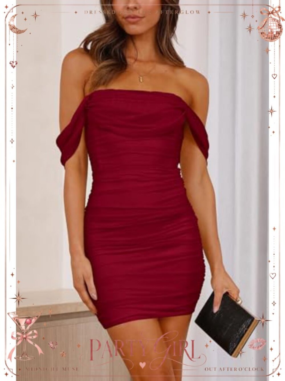 Off Shoulder Ruched Mesh Bodycon Mini Dress Cocktail Party Graduation - Picture 3 of 6